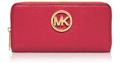 michael kors zip wallet red|michael kors black zipper wallet.